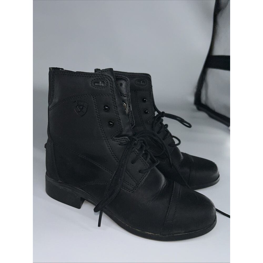 Ariat Boot Womens Size 6.5 B Scout Paddock Lace-up Black Leather Riding 10016413